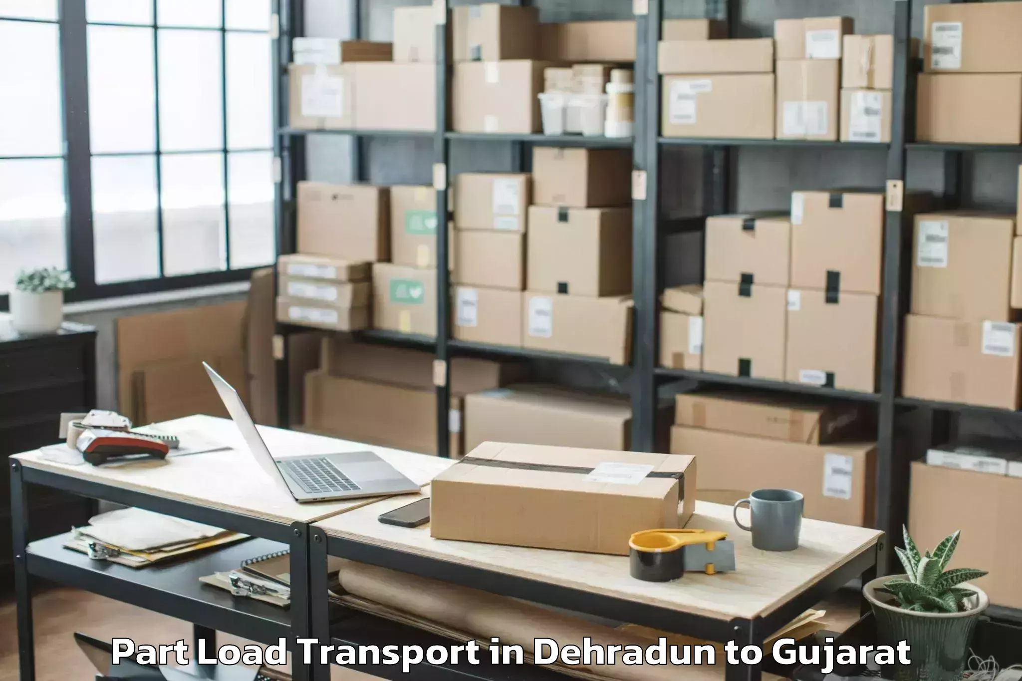 Professional Dehradun to Valsad Part Load Transport